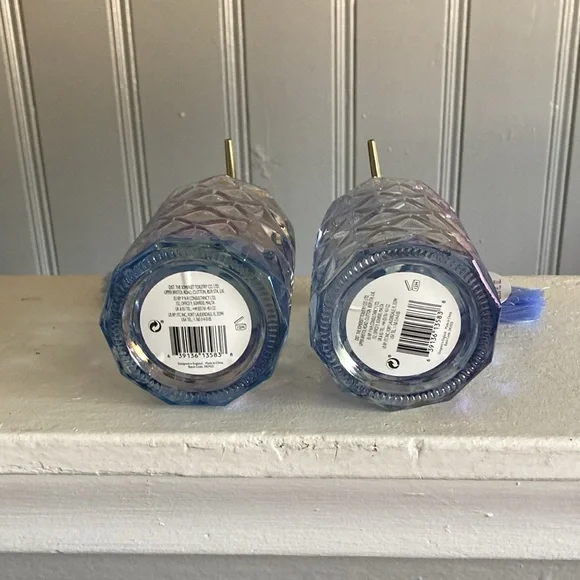 HP NWT-2 Blue Iridescent Diamond Glass Luxury Hand Soap Pumps Sandalwood Vanilla - Picture 16 of 17